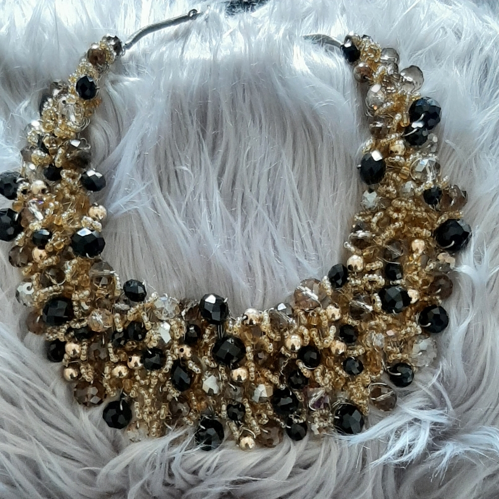 Aldo black and gold necklace